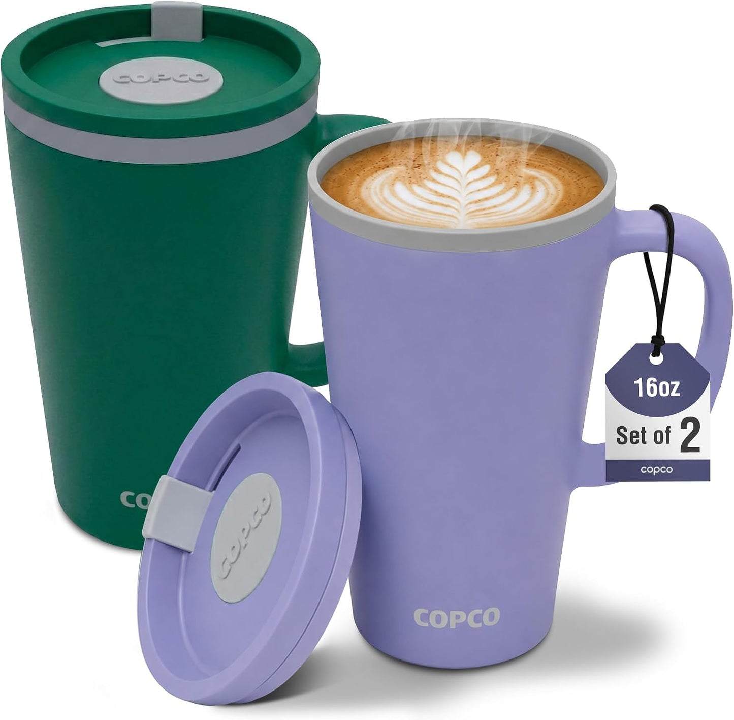 Cone Desk Mug 16 Oz - Purple/Brown, Set of 2