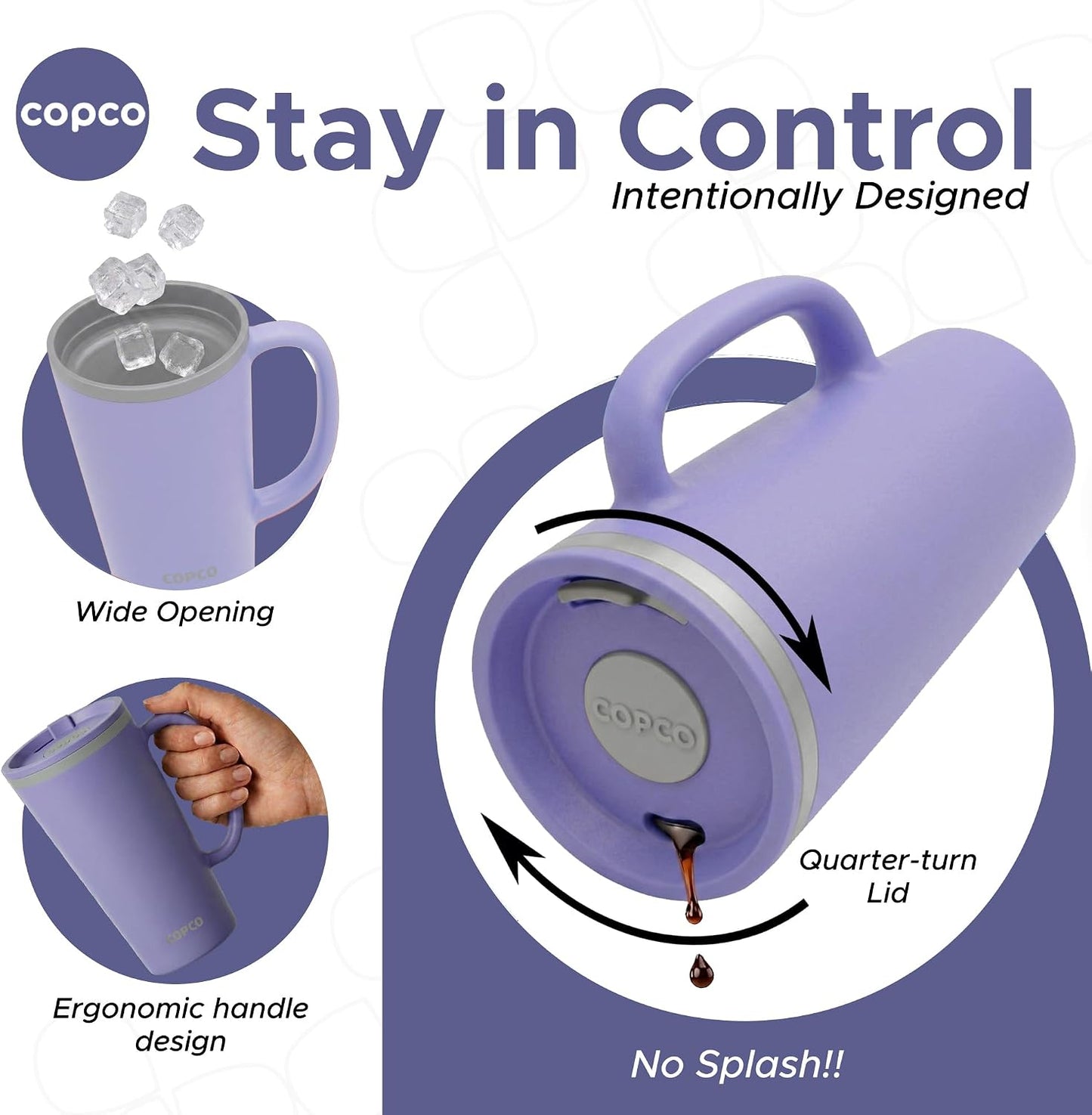 Cone Desk Mug 16 Oz - Purple/Brown, Set of 2