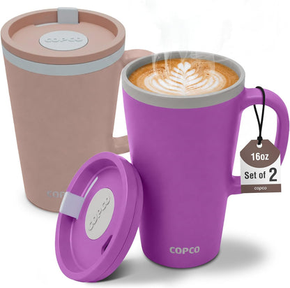 Cone Desk Mug 16 Oz - Purple/Brown, Set of 2