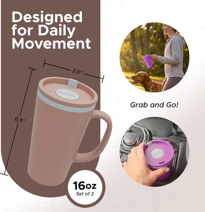 Cone Desk Mug 16 Oz - Purple/Brown, Set of 2