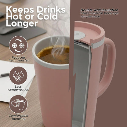 Cone Desk Mug 16 Oz - Purple/Brown, Set of 2