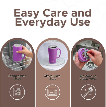 Cone Desk Mug 16 Oz - Purple/Brown, Set of 2