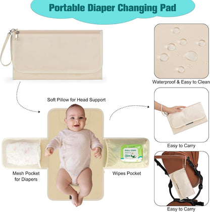 Diaper Bag Backpack With Changing Pad & Pacifier Holder