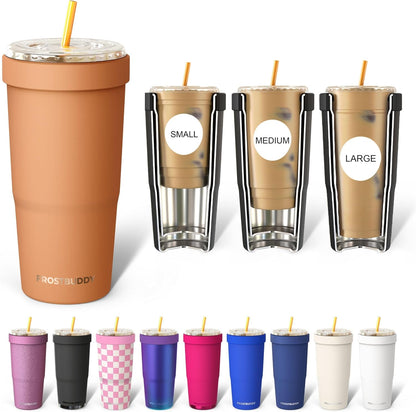 Togo Buddy 30 oz Stainless Steel Vacuum Insulated Tumbler To Go Coffee Cup – Iced Coffee Cups, Iced Coffee Sleeve, Travel Mug, Thermal Cup for Hot & Cold Drinks, Dunkin Cup (Pink Pencil) - Colors B