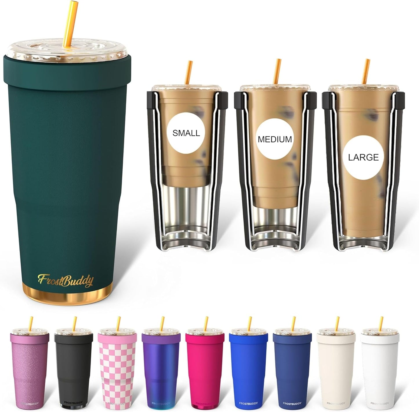 Togo Buddy 30 oz Stainless Steel Vacuum Insulated Tumbler To Go Coffee Cup – Iced Coffee Cups, Iced Coffee Sleeve, Travel Mug, Thermal Cup for Hot & Cold Drinks, Dunkin Cup (Pink Pencil) - Colors B