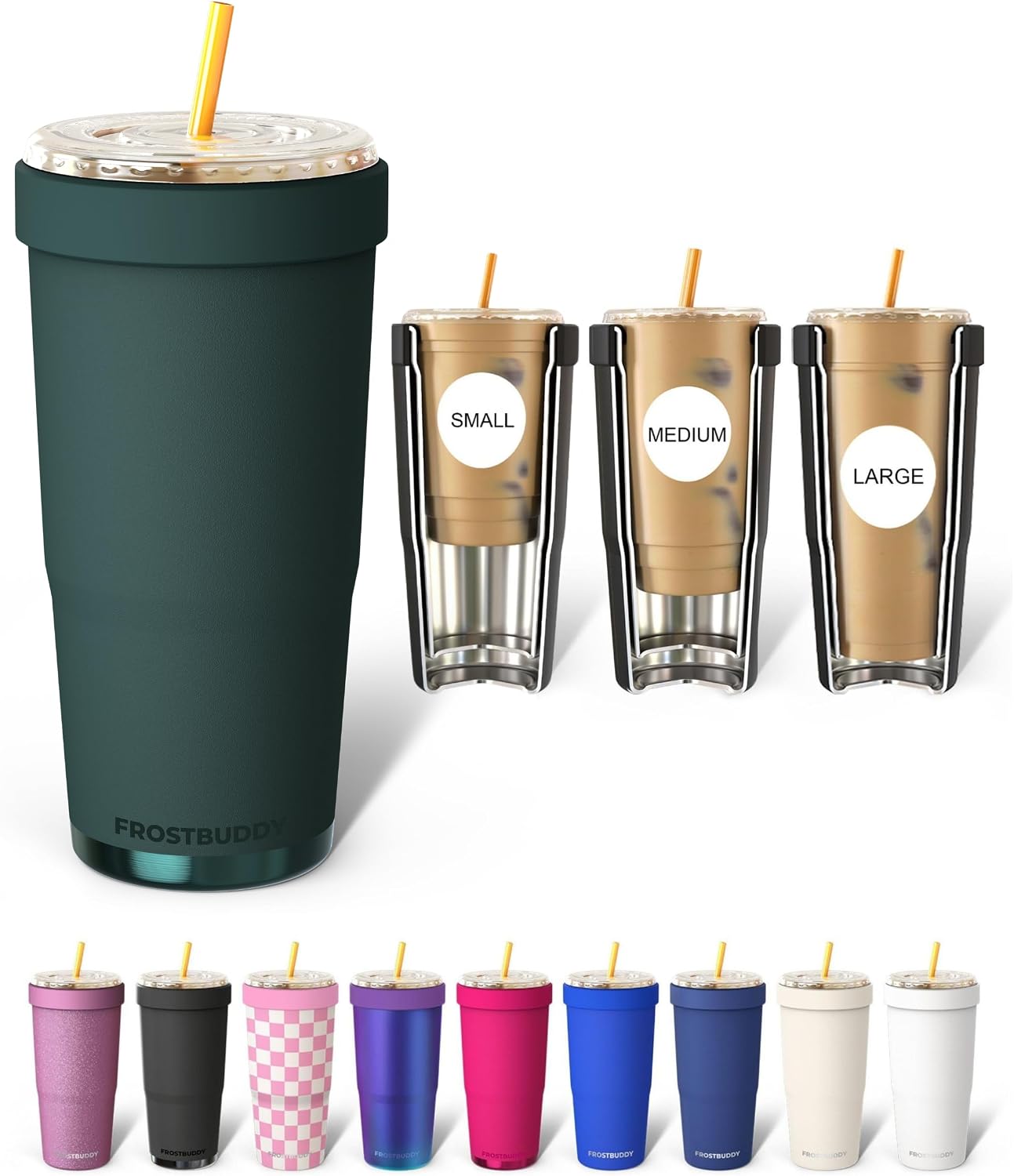 Togo Buddy 30 oz Stainless Steel Vacuum Insulated Tumbler To Go Coffee Cup – Iced Coffee Cups, Iced Coffee Sleeve, Travel Mug, Thermal Cup for Hot & Cold Drinks, Dunkin Cup (Pink Pencil) - Colors B