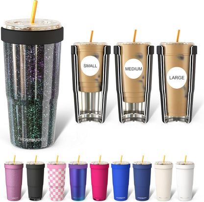Togo Buddy 30 oz Stainless Steel Vacuum Insulated Tumbler To Go Coffee Cup – Iced Coffee Cups, Iced Coffee Sleeve, Travel Mug, Thermal Cup for Hot & Cold Drinks, Dunkin Cup (Pink Pencil) - Colors B