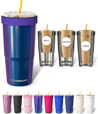 Togo Buddy 30 oz Stainless Steel Vacuum Insulated Tumbler To Go Coffee Cup – Iced Coffee Cups, Iced Coffee Sleeve, Travel Mug, Thermal Cup for Hot & Cold Drinks, Dunkin Cup (Pink Pencil) - Colors B
