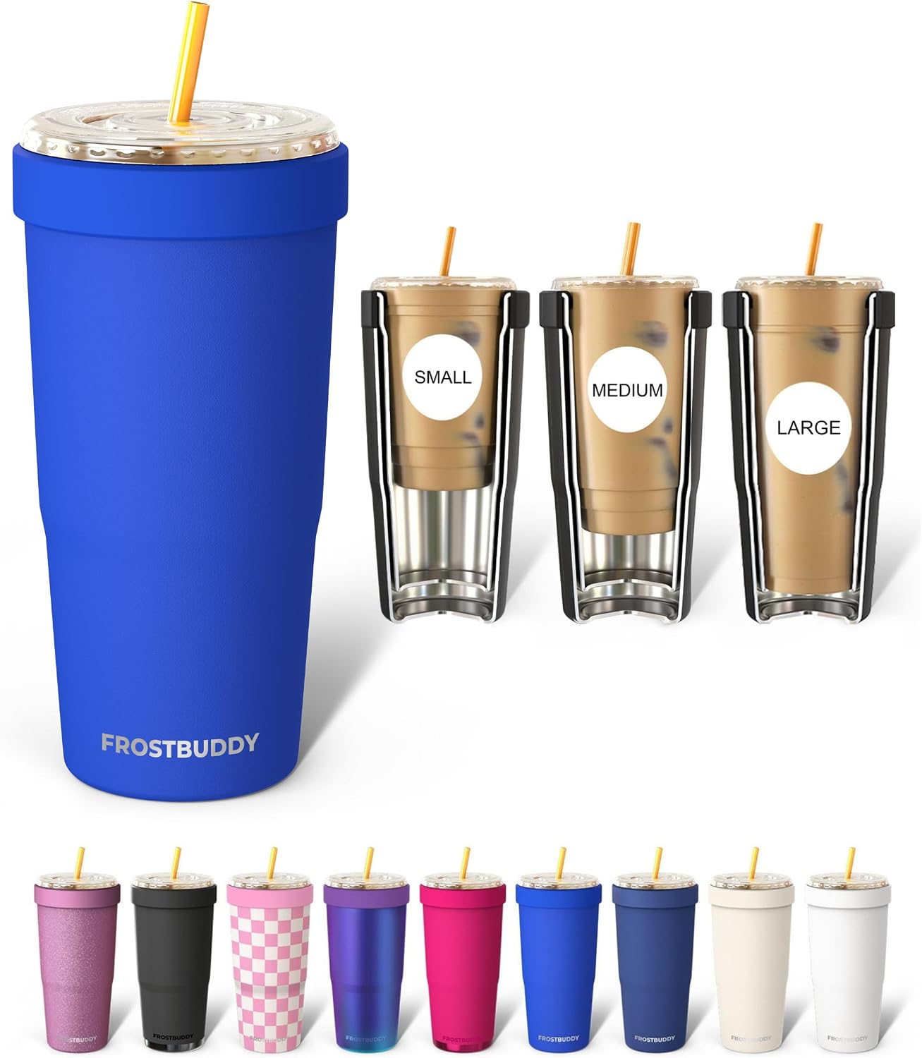 Togo Buddy 30 oz Stainless Steel Vacuum Insulated Tumbler To Go Coffee Cup – Iced Coffee Cups, Iced Coffee Sleeve, Travel Mug, Thermal Cup for Hot & Cold Drinks, Dunkin Cup (Pink Pencil) - Colors B