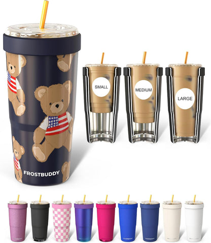 Togo Buddy 30 oz Stainless Steel Vacuum Insulated Tumbler To Go Coffee Cup – Iced Coffee Cups, Iced Coffee Sleeve, Travel Mug, Thermal Cup for Hot & Cold Drinks, Dunkin Cup (Pink Pencil) - Colors B