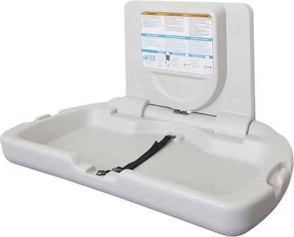 Horizontal Wall-Mounted Baby Changing Station, Slim, White Granite