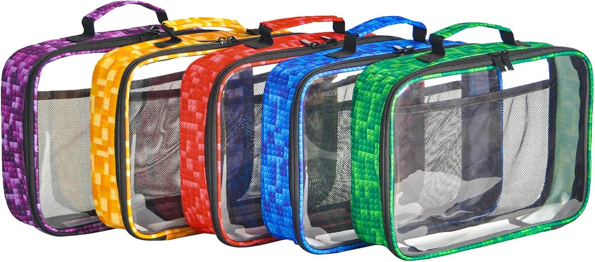 Toy Storage Organizer Basket Bag with Drawstring for Buliding Bricks, Blockets,Puzzles,Playroom Cinch Bucket Carrying Bag with Handle (Blue)