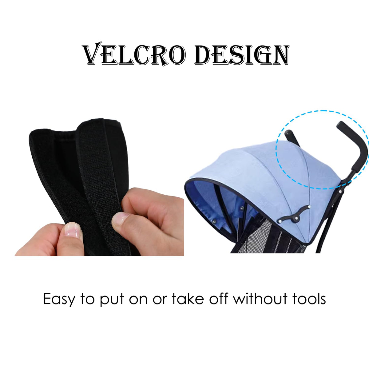 2 Pack Stroller Handle Cover(11.02 * 5.51 inches), Replacement Baby Stroller Handle Pads, Handle Sleeve Cover for Baby Stroller Pushchair, Pushchair Armrest Dust Proof Handle Sleeve