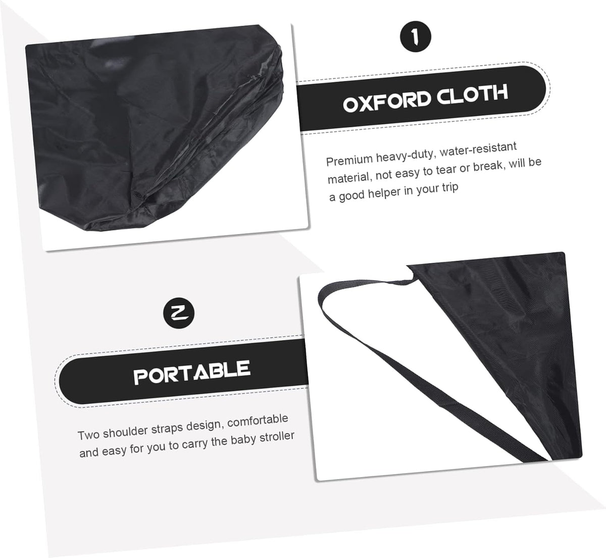 Stroller Travel Bag for Airplane Water Resistant Stroller Cover with Inner Storage Pouch Heavy Duty Travel Accessory for Parent Trips