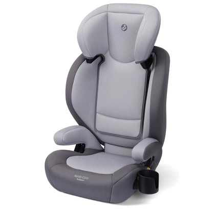 RodiSport Kids Booster Car Seat, High-Back, Backless Booster Seat, 10-Position Headrest, Easy Latch System, Reclining Chair, Belt Guide, Fits 40-100 lbs, 43.4-57 in, Sea Salt