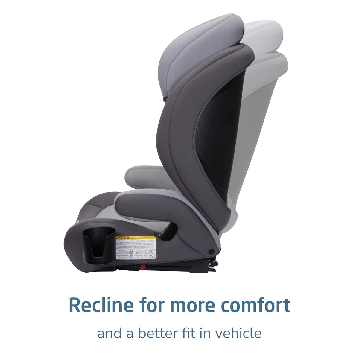 RodiSport Kids Booster Car Seat, High-Back, Backless Booster Seat, 10-Position Headrest, Easy Latch System, Reclining Chair, Belt Guide, Fits 40-100 lbs, 43.4-57 in, Sea Salt
