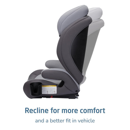 RodiSport Kids Booster Car Seat, High-Back, Backless Booster Seat, 10-Position Headrest, Easy Latch System, Reclining Chair, Belt Guide, Fits 40-100 lbs, 43.4-57 in, Sea Salt