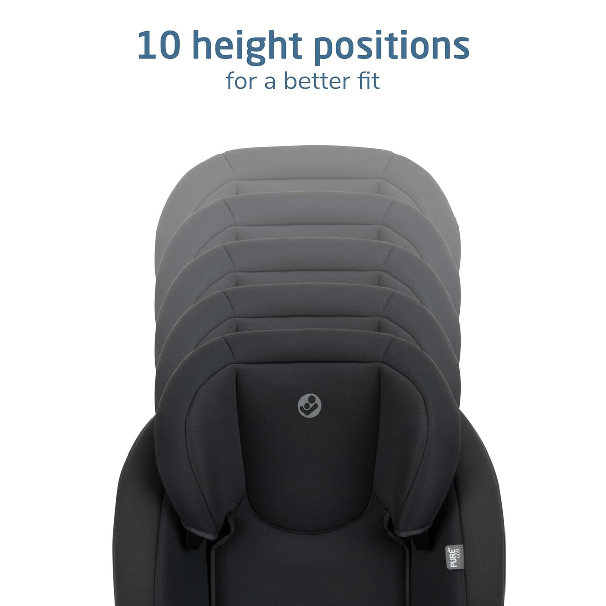RodiSport Kids Booster Car Seat, High-Back, Backless Booster Seat, 10-Position Headrest, Easy Latch System, Reclining Chair, Belt Guide, Fits 40-100 lbs, 43.4-57 in, Sea Salt