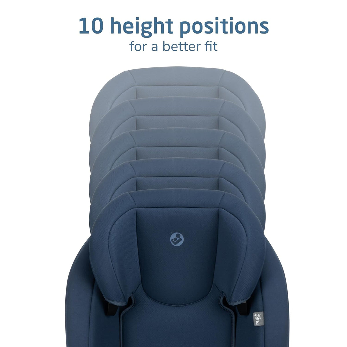RodiSport Kids Booster Car Seat, High-Back, Backless Booster Seat, 10-Position Headrest, Easy Latch System, Reclining Chair, Belt Guide, Fits 40-100 lbs, 43.4-57 in, Sea Salt