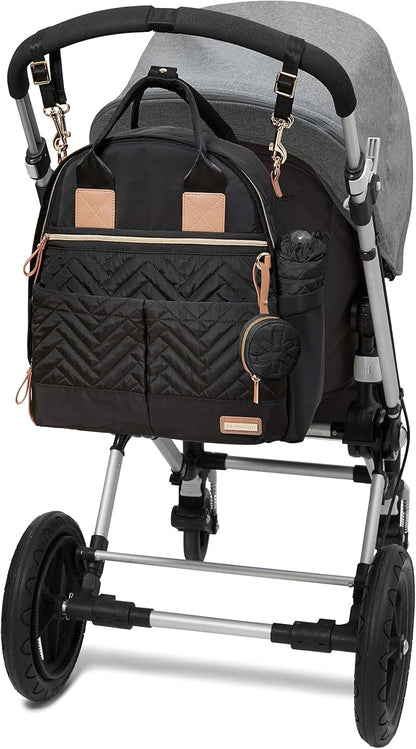 Diaper Bag Backpack: Suite 6-in-1 Diaper Backpack Set, Multi-Function Baby Travel Bag with Changing Pad, Stroller Straps, Bottle Bag and Pacifier Pocket, Dove Grey