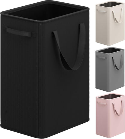 50L Slim Laundry Hamper, Baby Hamper for Nursery with Handles, Narrow Laundry Basket for Dorm, Bedroom, Living Room, Collapsible Laundry Basket, White