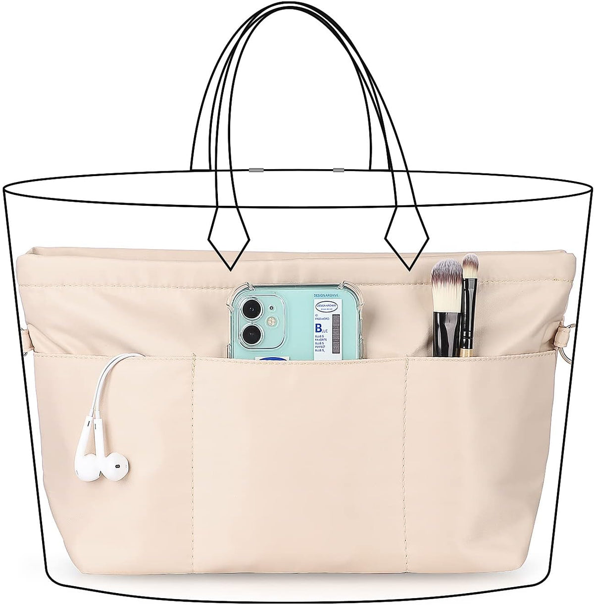 Nylon Handbag Organizer Insert - Purse Tote Shaper in Bag