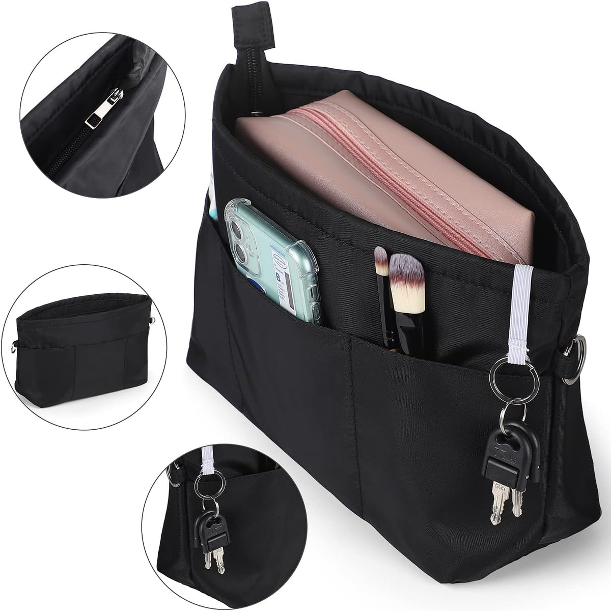 Nylon Handbag Organizer Insert - Purse Tote Shaper in Bag