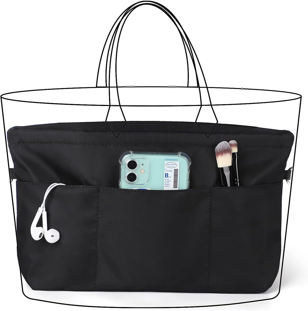 Nylon Handbag Organizer Insert - Purse Tote Shaper in Bag