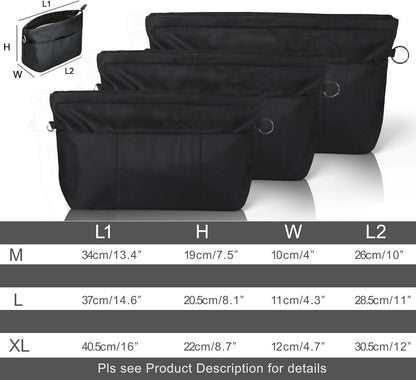 Nylon Handbag Organizer Insert - Purse Tote Shaper in Bag