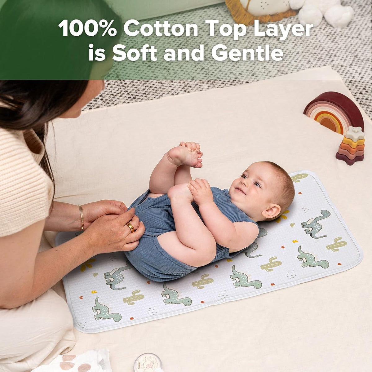 Waterproof Changing Pad Liners, Soft & Breathable, 2pcs, 13" x 27.5"