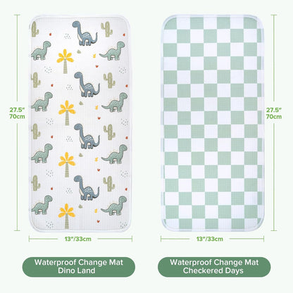 Waterproof Changing Pad Liners, Soft & Breathable, 2pcs, 13" x 27.5"
