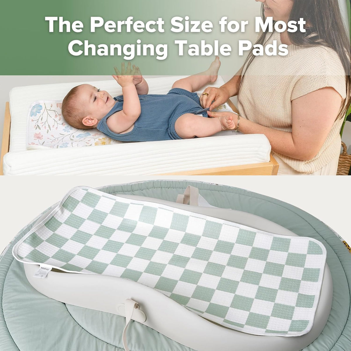 Waterproof Changing Pad Liners, Soft & Breathable, 2pcs, 13" x 27.5"