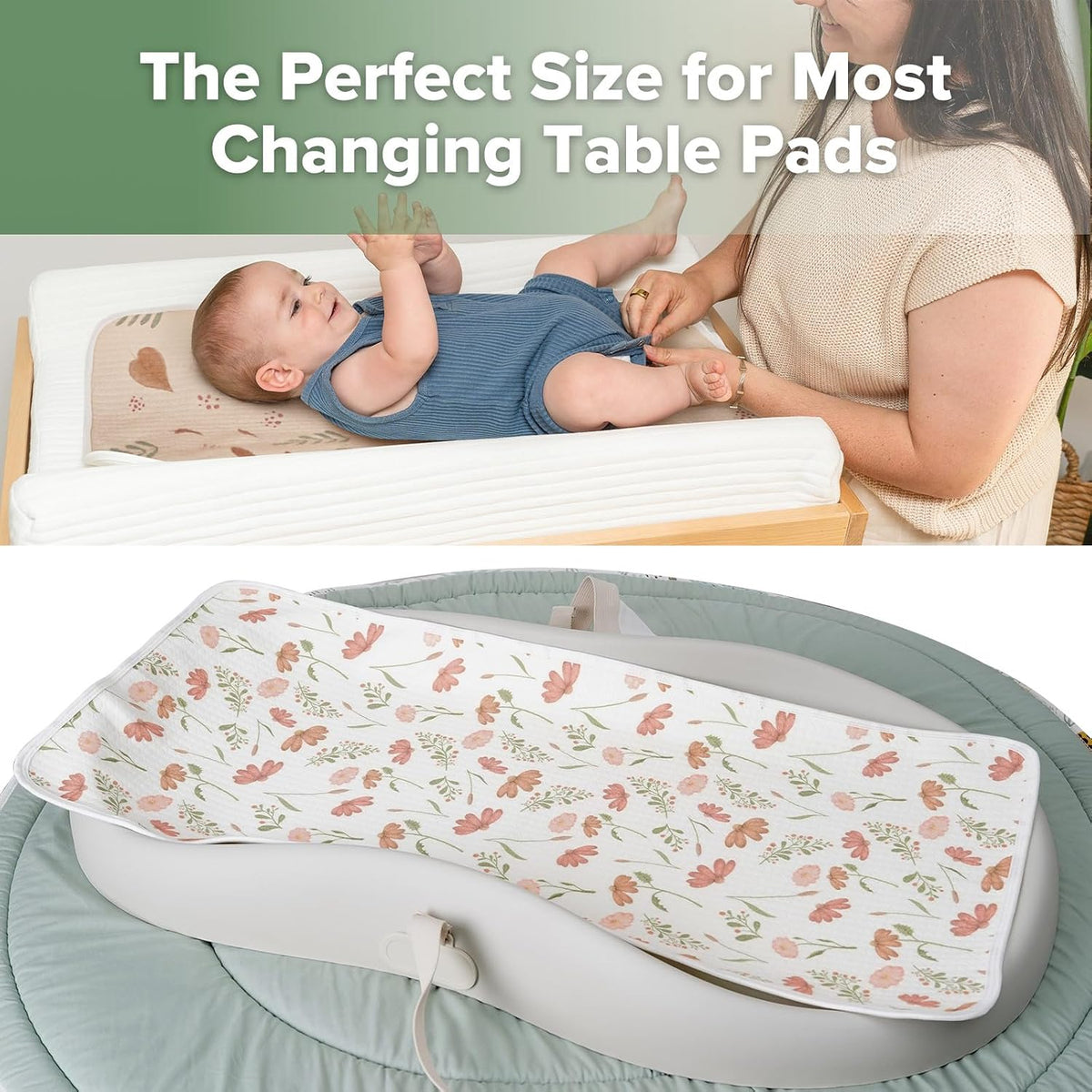 Waterproof Changing Pad Liners, Soft & Breathable, 2pcs, 13" x 27.5"