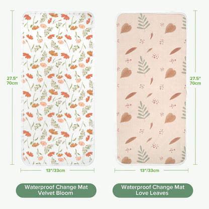Waterproof Changing Pad Liners, Soft & Breathable, 2pcs, 13" x 27.5"