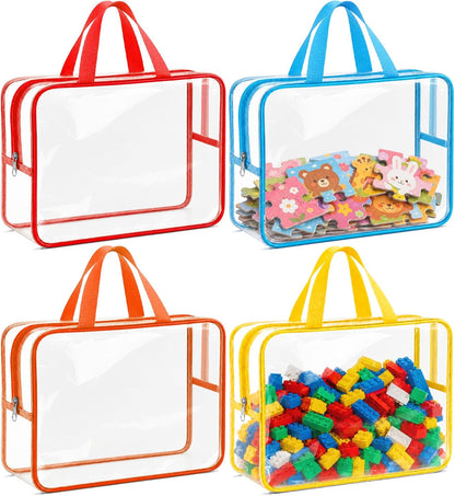 6 Pcs Clear Toy Storage Bags, Lego Storage, Puzzle Organizer