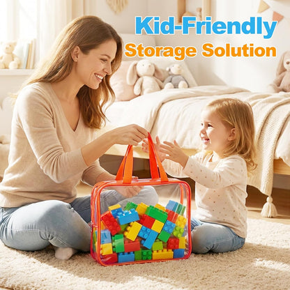 6 Pcs Clear Toy Storage Bags, Lego Storage, Puzzle Organizer