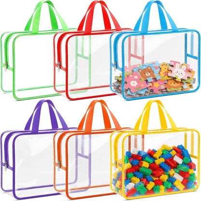 6 Pcs Clear Toy Storage Bags, Lego Storage, Puzzle Organizer