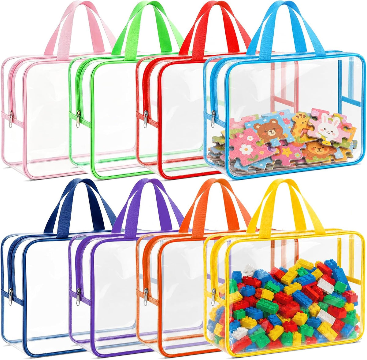 6 Pcs Clear Toy Storage Bags, Lego Storage, Puzzle Organizer