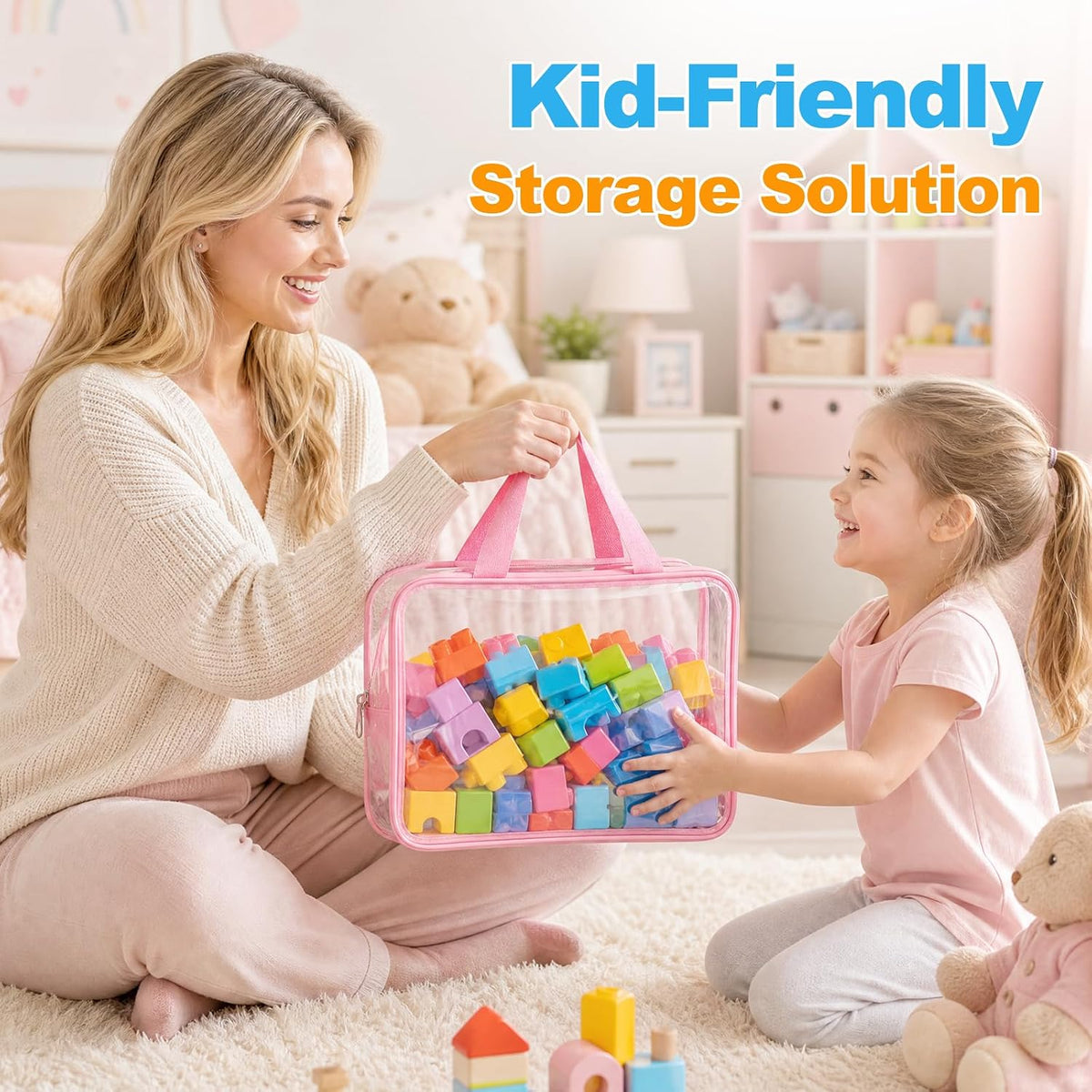 6 Pcs Clear Toy Storage Bags, Lego Storage, Puzzle Organizer