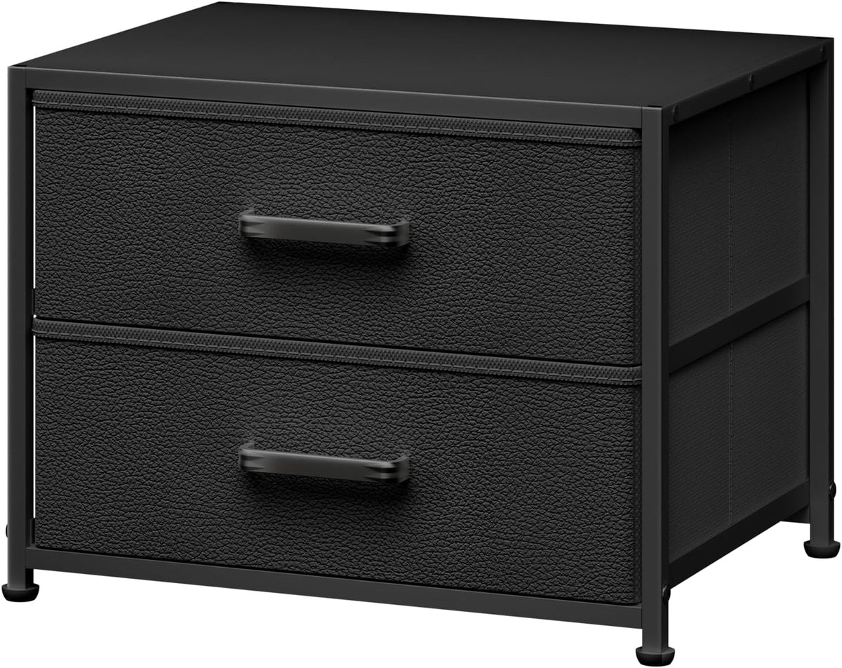 Dresser for Bedroom - Stackable Storage Drawers for Clothes with 2 Drawers, Small Dresser for Closet Storage, Fabric Storage Tower Organizer Unit for Living Room, Entryway, Office（White）