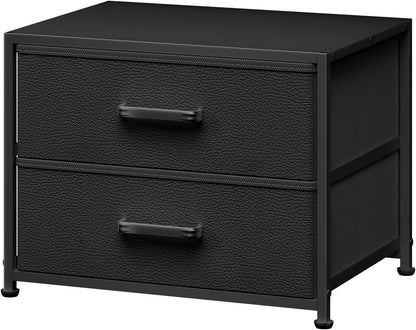 Dresser for Bedroom - Stackable Storage Drawers for Clothes with 2 Drawers, Small Dresser for Closet Storage, Fabric Storage Tower Organizer Unit for Living Room, Entryway, Office（White）