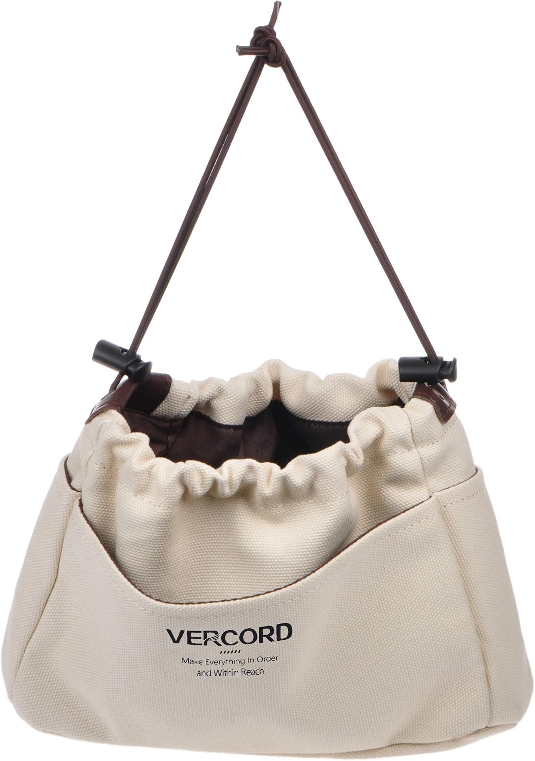 Canvas Handbag Organizers, Sturdy Purse Insert Organizer Bag in Bag, 10 Pockets Color Beige Large