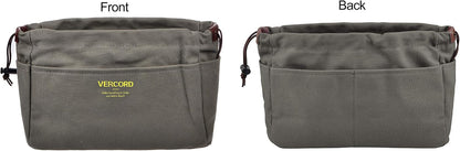 Canvas Handbag Organizers, Sturdy Purse Insert Organizer Bag in Bag, 10 Pockets Color Beige Large