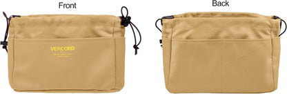 Canvas Handbag Organizers, Sturdy Purse Insert Organizer Bag in Bag, 10 Pockets Color Beige Large