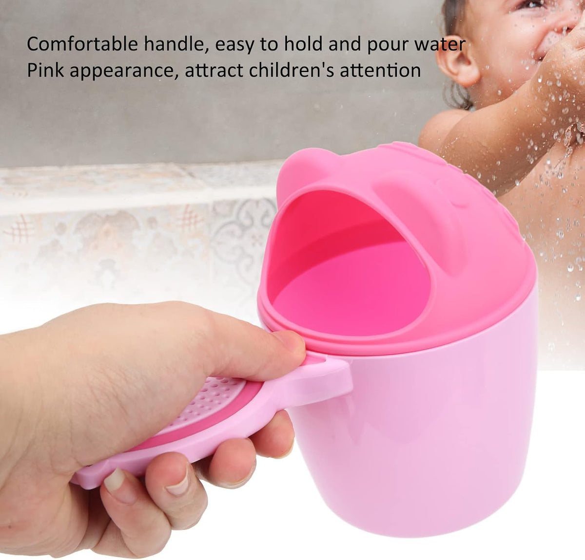 Baby Waterfall Rinser Bath Cup, Eye Protection Baby Shampoo Rinse Cup for Baby Bath