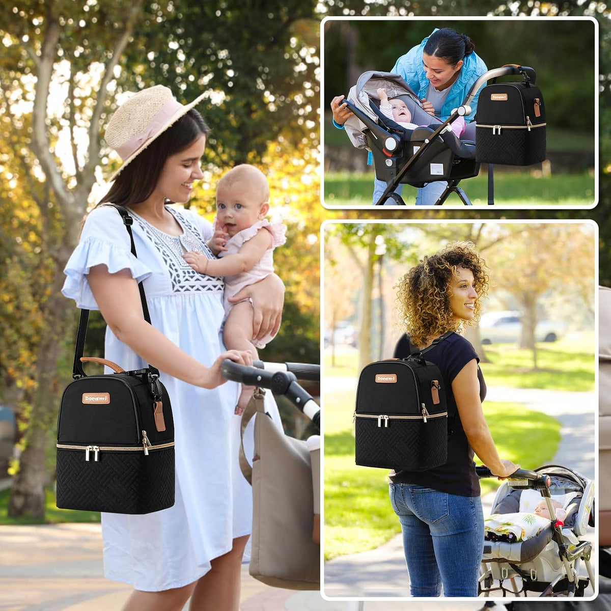 Breastmilk Cooler Bag with Ice Pack & Mat Fit 6 Bottles Up to 9 Ounce, Breast Milk Pump Cooler Bag for Moms Daycare,Work&Travel, Pink