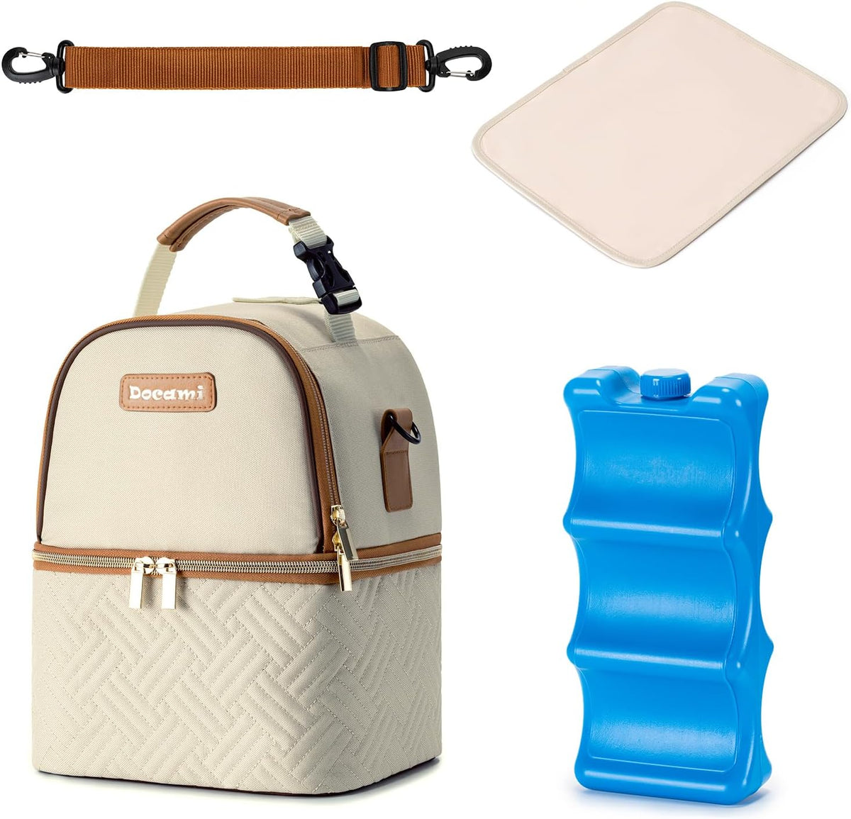 Breastmilk Cooler Bag with Ice Pack & Mat Fit 6 Bottles Up to 9 Ounce, Breast Milk Pump Cooler Bag for Moms Daycare,Work&Travel, Pink