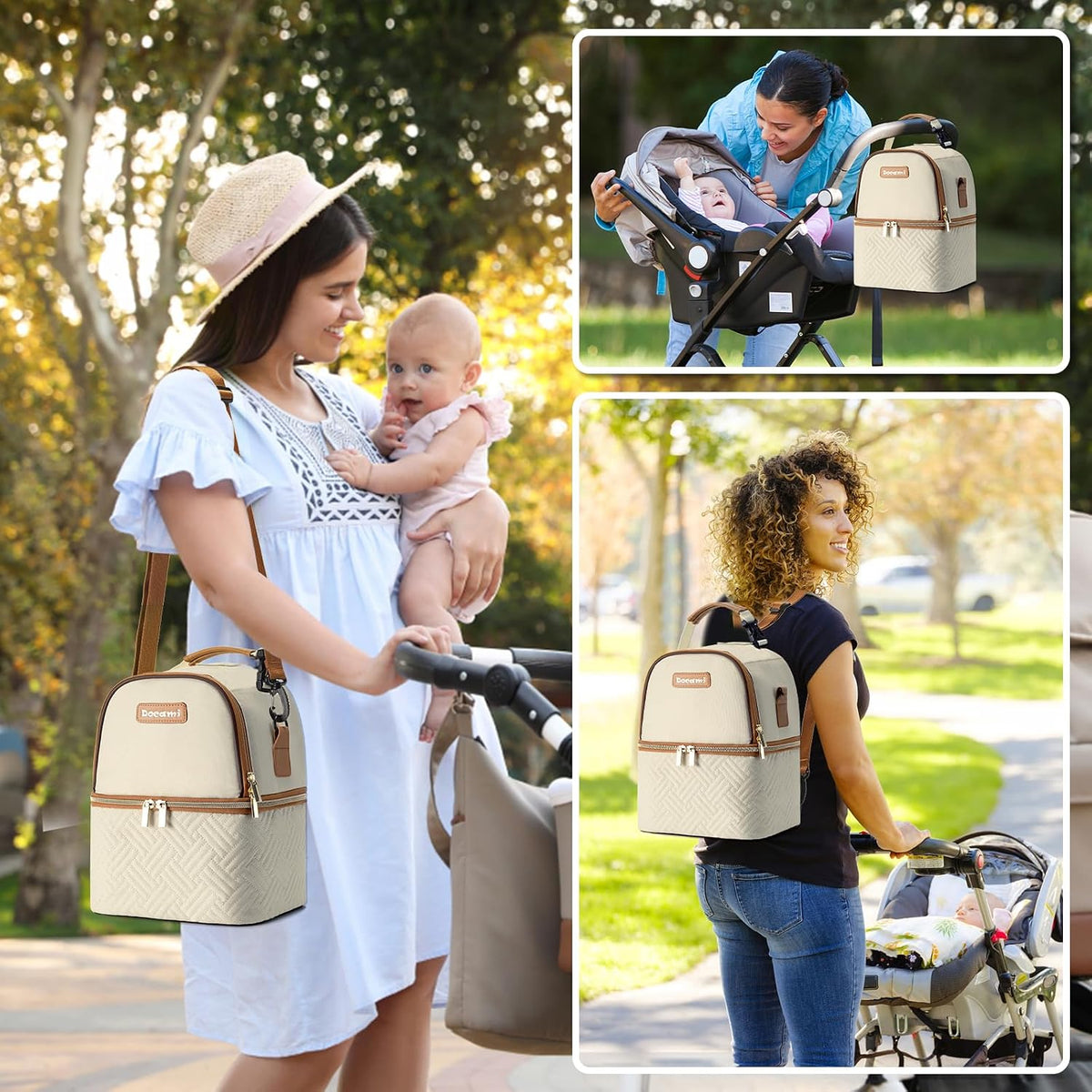 Breastmilk Cooler Bag with Ice Pack & Mat Fit 6 Bottles Up to 9 Ounce, Breast Milk Pump Cooler Bag for Moms Daycare,Work&Travel, Pink