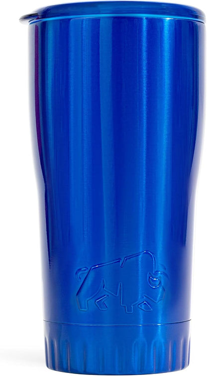 Double Walled Vacuum Insulated Stainless Steel Tumbler With Flip Top Lid Keeps Hot and Cold, Travel Coffee Mug Leakproof Lid, 30 Ounces, Matte Teal Blue