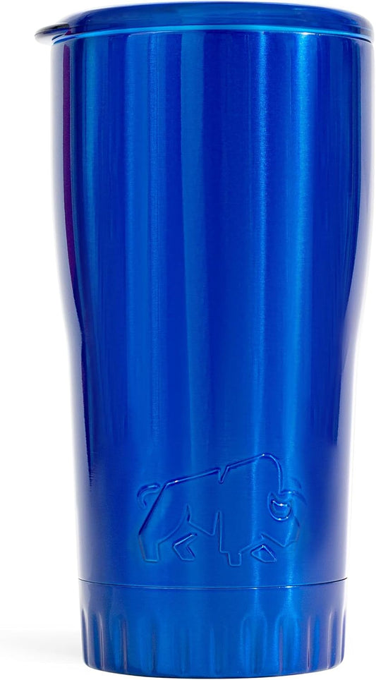 Double Walled Vacuum Insulated Stainless Steel Tumbler With Flip Top Lid Keeps Hot and Cold, Travel Coffee Mug Leakproof Lid, 30 Ounces, Matte Teal Blue